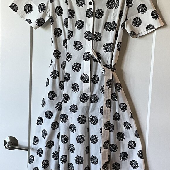 Piazza Sempione black and white midi shirt dress - Picture 2 of 8